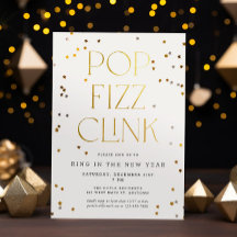 Pop Fizz Clink White Guld Confetti Nyårsafton