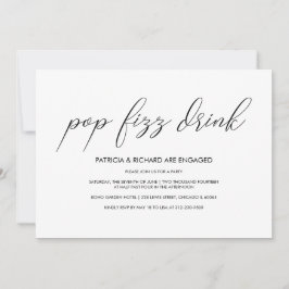 Pop Fizz Dryck Minimalistisk Förlovningsfest Inbjudningar