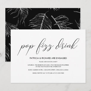 Pop Fizz Dryck Minimalistisk Förlovningsfest Inbjudningar