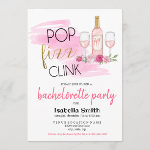 POP. FIZZ. KLINK. Bachelorette Party Inbjudningar