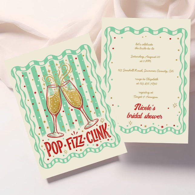 Pop Fizz Klirr Bröllopsfest Inbjudningar (Skapare uppladdad)