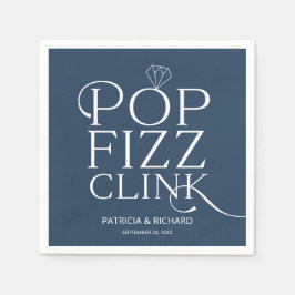 Pop Fizz Klirre Förlovningsfest Blå Pappersservett