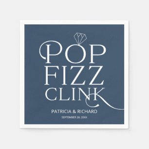 Pop Fizz Klirre Förlovningsfest Blå Pappersservett
