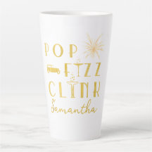 Pop Fizz Klirre Guld Typografi Modern Nyårsafton
