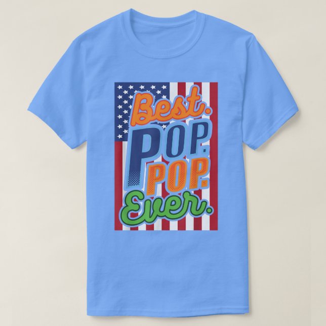 Pop Flagga Grandpa Grandparent Pappor T Shirt (Design framsida)