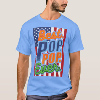 Pop Flagga Grandpa Grandparent Pappor T Shirt
