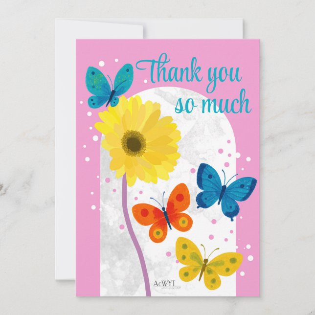 POP flower card -gerbera- サイズ 12.7cm x 17.8cm, 封筒 Inbjudningar (Framsida)