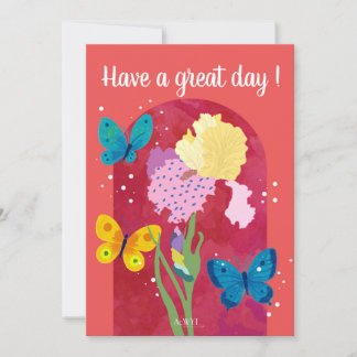 POP flower card -iris- Inbjudningar