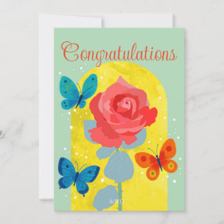 POP flower card -red rose-  Inbjudningar