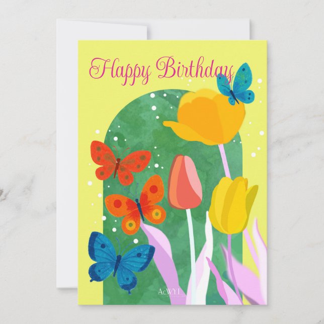 POP flower card -tulip-  Inbjudningar (Framsida)