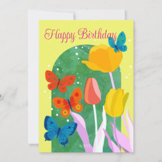 POP flower card -tulip-  Inbjudningar
