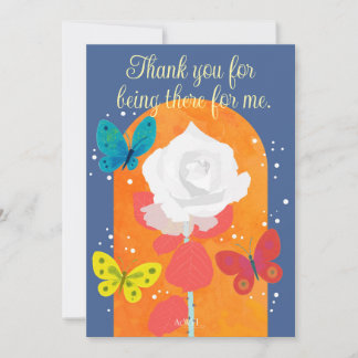 POP flower card -white rose-  Inbjudningar