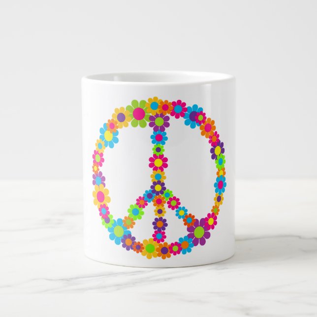 Pop Flower Power Peace Jumbo Mugg (Framsidan)