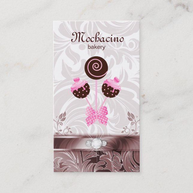 Pop för bagerivisitkorttårta virvlar runt visitkort (Framsida)