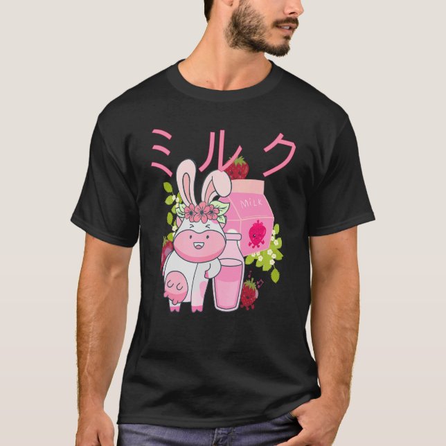 Pop för japanska jordgubbsbär Mjölk T Shirt (Framsida)