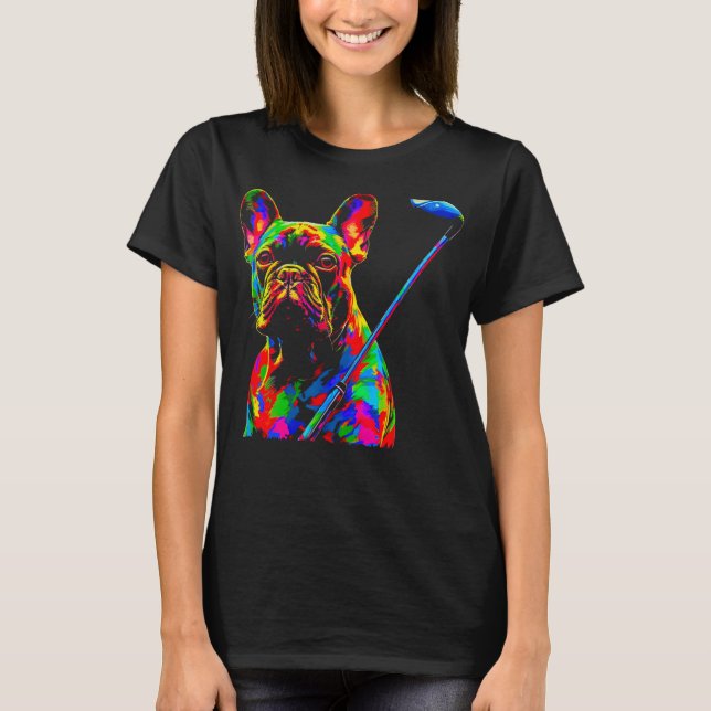 Pop French Bull Dog Golf T Shirt (Framsida)