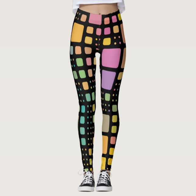 Pop-fyrkanter Leggings (Framsida)