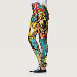 Pop Girl Art Tecknad Leggings 3 - Coola