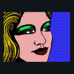 Pop Girl Poster<br><div class="desc">En Poster med ett ursprungligt teckning i en poppart stil stil som naturligtvis fylldes i av Roy Lichtenstein.</div>