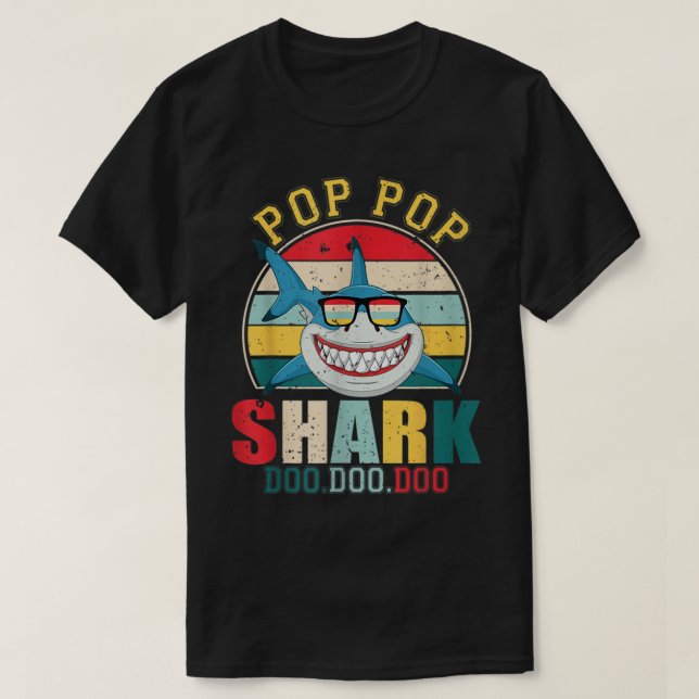Pop-haj Shirt Fars dag för Pop Pop T-Shi T (Design framsida)