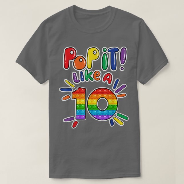 Pop IT 10:e födelsedagstidningen Girls Boys 10 år  T Shirt (Design framsida)