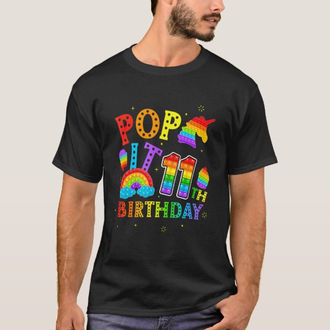 Pop IT 11:e födelsedagen 11:e året Party för gir T Shirt (Framsida)