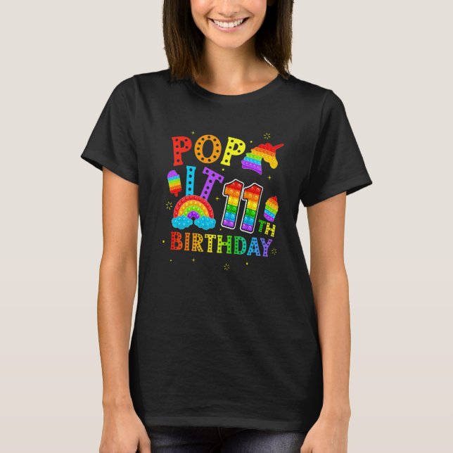 Pop IT 11:e födelsedagen 11:e året Party för gir T Shirt (Framsida)