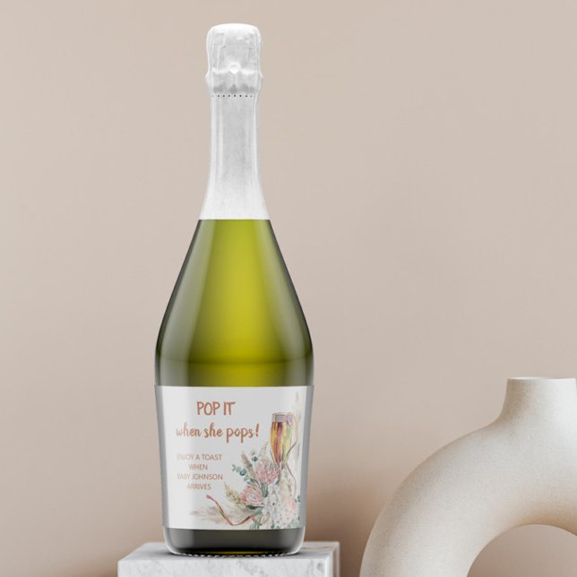 Pop it Baby Shower Boho Pampas-gräs Blommigt (Skapare uppladdad)