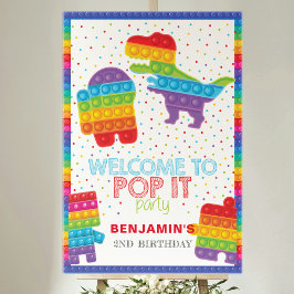 Pop It Boy Birthday Dinosaur Robot Personlig Poster