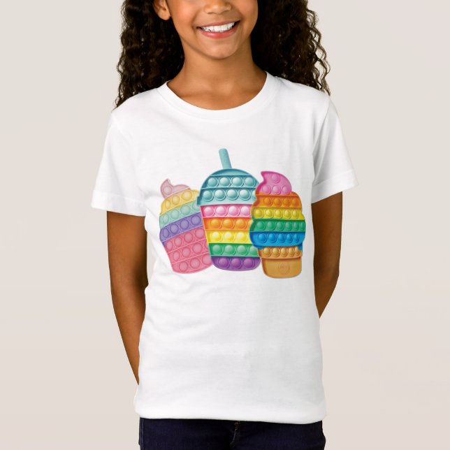 Pop it Bubble Fidget T-Shirt Dekorativ kudde (Framsida)