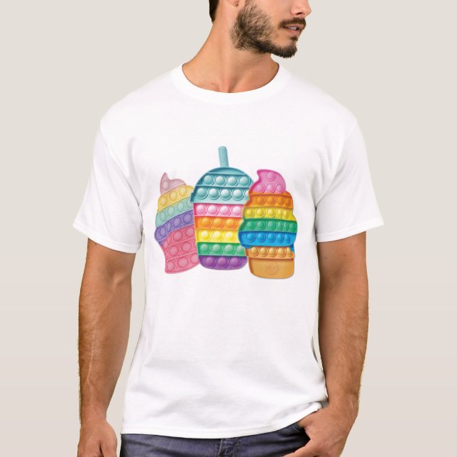 Pop it Bubble Fidget T-Shirt Dekorativ kudde (Framsida)