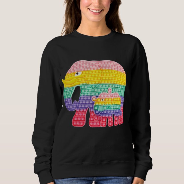 Pop it Fidget Game Elephant Mor och Baby T Shirt (Framsida)