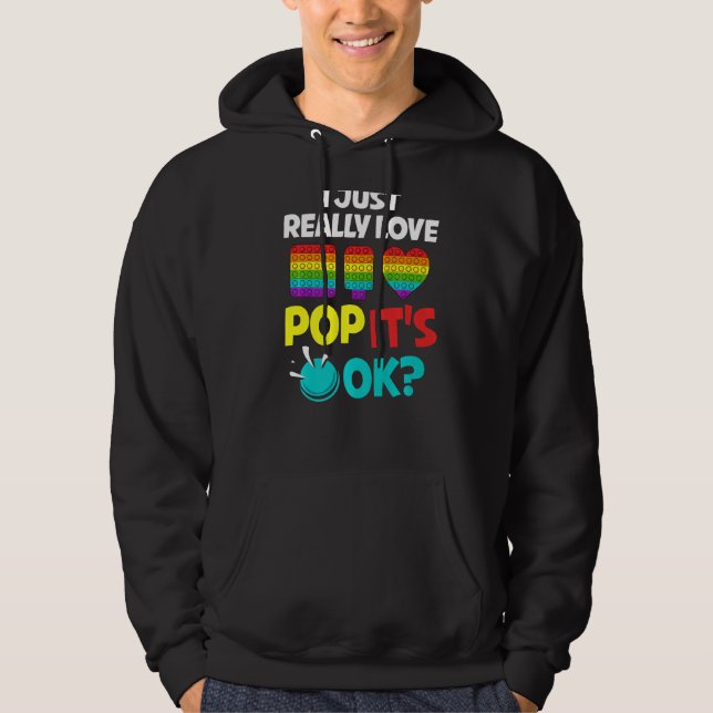 Pop IT Fidget Leksak Game Funny Stressar Bubble Hoodie (Framsida)