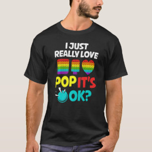 Pop IT Fidget Leksak Game Funny Stressar Bubble T Shirt