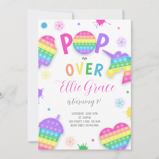 Pop IT Fidget Leksak Inbjudningar (Framsida)