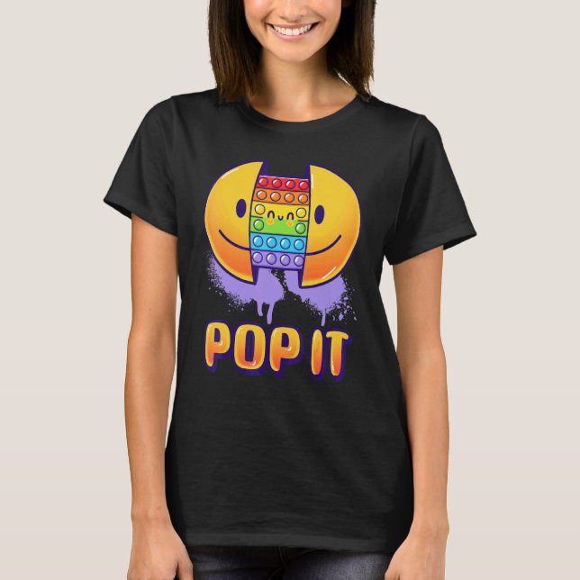 Pop IT Fidget Popping Leksak Fidget Bubble Popper T Shirt (Framsida)