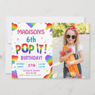 Pop it it Birthday Inbjudningar