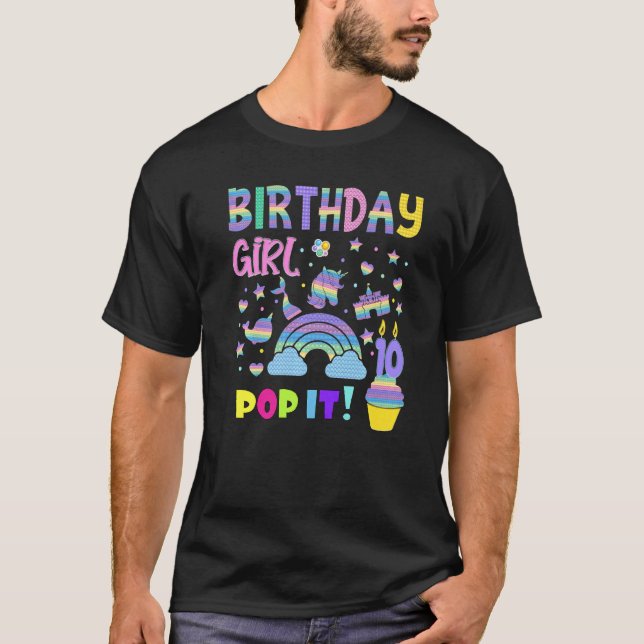 Pop it it Birthday Matching Sensory Fidget Party T Shirt (Framsida)