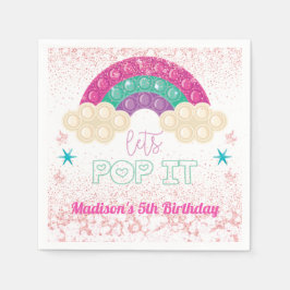 Pop it it Birthday Rainbow Personlig Pappersservett