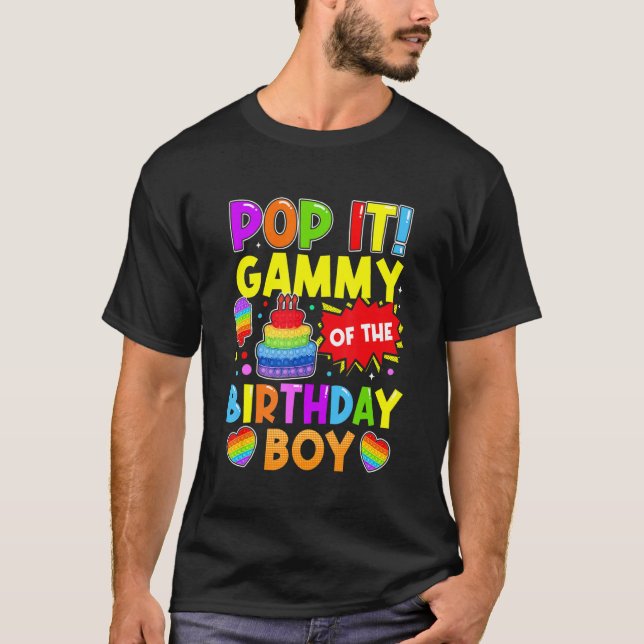 Pop it it Gammy of the Birthday Boy Fidget Kids Fa T Shirt (Framsida)