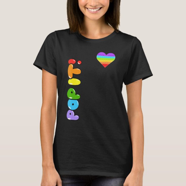 Pop it it Heart Pop it Kärlek Fidget Leksak Shirt  T (Framsida)