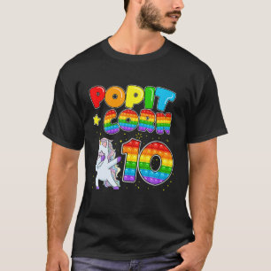 Pop it it Maj Lycklig 10Th Unicorn Birthday 10Cute T Shirt