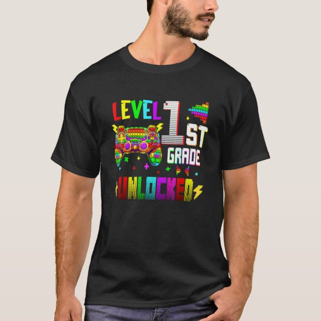 Pop It Level 1st Grade Unlocked Video Games Back T T Shirt (Framsida)