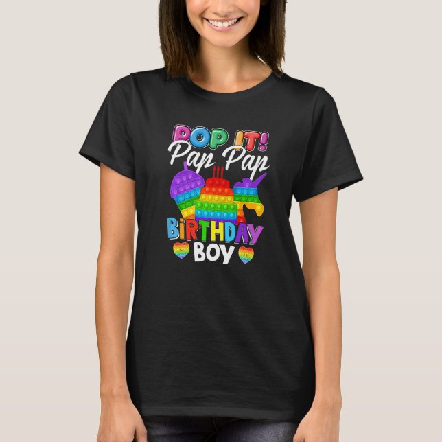 Pop it Pap Pap Birthday Boy Fidget Kid Matching Fa T Shirt (Framsida)