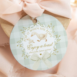 Pop it when she Pops Silly Goose Sage Baby shower Gåvor Etiketter