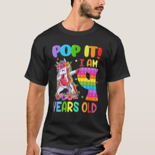 Pop, jag är 9 år gammal dabbing Unicorn Fidget 9:e T Shirt