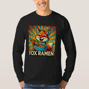 Pop Japansk Art Noodles Älskare Wildlife Cute Fox T Shirt