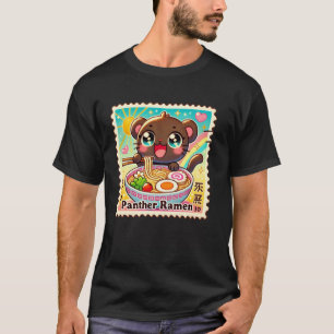 Pop japansk konst frimärke nudlar panter Ramen T Shirt