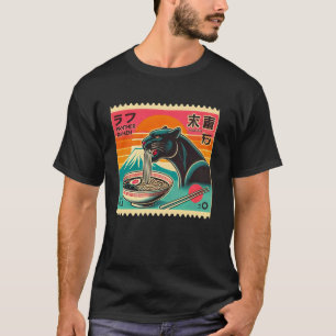 Pop Japanska Mt. Fuji Frimärke Nudlar Panteon T Shirt