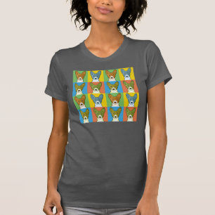 Pop-Konst för Basenji hundtecknad Tee Shirt